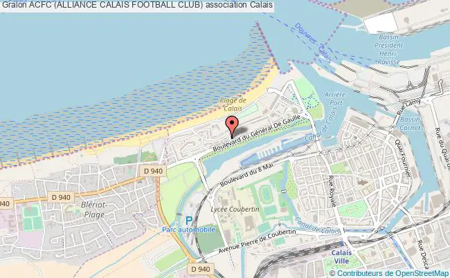 plan association Acfc (alliance Calais Football Club) Calais
