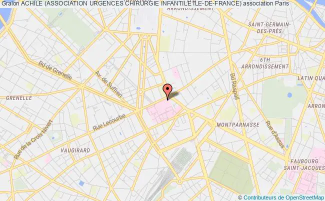 plan association Achile (association Urgences Chirurgie Infantile Ile-de-france) Paris