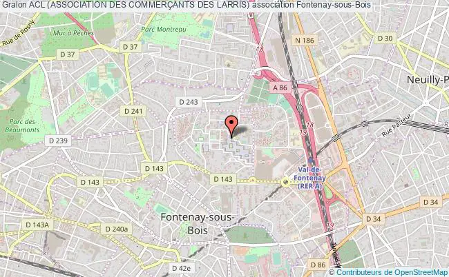 plan association Acl (association Des CommerÇants Des Larris) Fontenay-sous-Bois