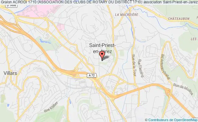 plan association Acrodi 1710 (association Des Clubs De Rotary Du District 1710) Saint-Priest-en-Jarez