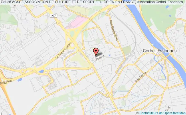 plan association Acsef(association De Culture Et De Sport Ethiopien En France) Corbeil-Essonnes