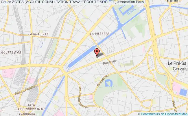 plan association Actes (accueil Consultation Travail Ecoute Societe) Paris