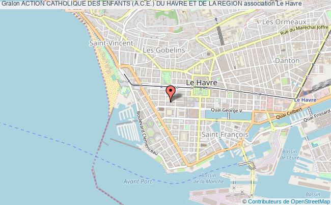 plan association Action Catholique Des Enfants (a.c.e.) Du Havre Et De La Region Le Havre