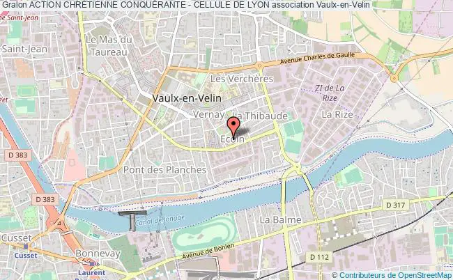 plan association Action ChrÉtienne ConquÉrante - Cellule De Lyon Vaulx-en-Velin