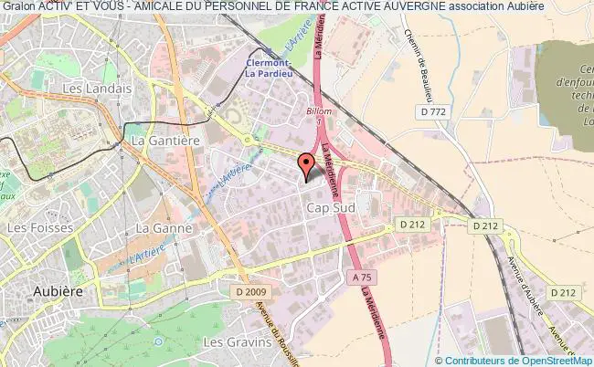 plan association Activ' Et Vous - Amicale Du Personnel De France Active Auvergne Aubière