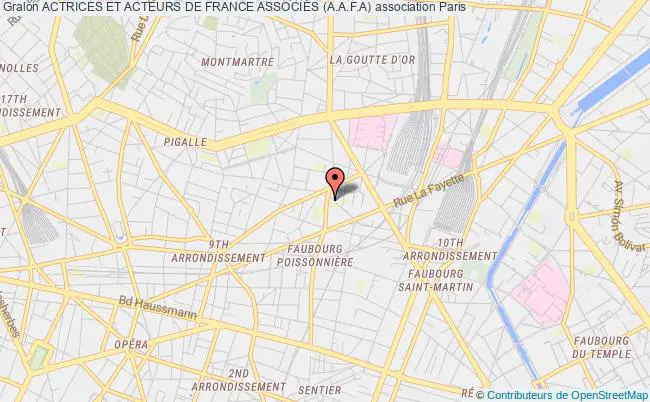 plan association Actrices Et Acteurs De France AssociÉs (a.a.f.a) Paris