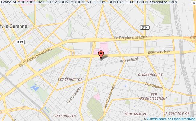 plan association Adage Association D'accompagnement Global Contre L'exclusion Paris