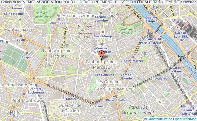 plan association Adal Veme - Association Pour Le Developpement De L'action Locale Dans Le 5eme Paris
