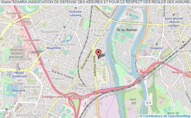 plan association Adarra (association De Defense Des Assures Et Pour Le Respect Des Regles Des Assureurs) Toulouse