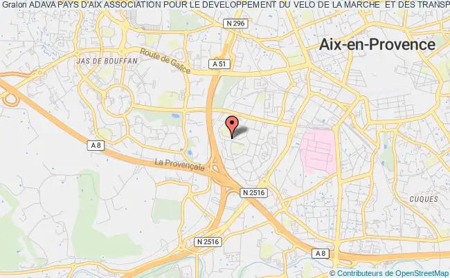 plan association Adava Pays D'aix Association Pour Le Developpement Du Velo De La Marche  Et Des Transports En Commun Dans Le Pays D'aix Aix-en-Provence