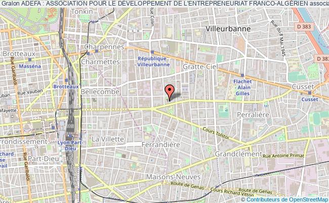 plan association Adefa : Association Pour Le DÉveloppement De L'entrepreneuriat Franco-algÉrien Villeurbanne