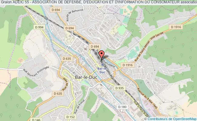 plan association Adeic 55 - Association De Defense, D'education Et D'information Du Consomateur Bar-le-Duc