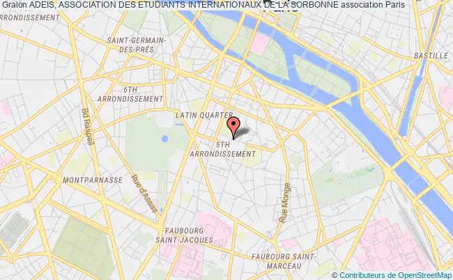 plan association Adeis, Association Des Etudiants Internationaux De La Sorbonne Paris
