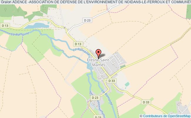 plan association Adence -association De DÉfense De L'environnement De Noidans-le-ferroux Et Communes Environnantes- Fresne-Saint-Mamès