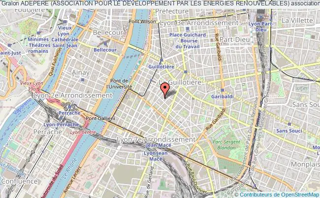 plan association Adepere (association Pour Le Developpement Par Les Energies Renouvelables) Lyon