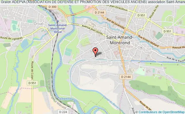 plan association Adepva (association De Defense Et Promotion Des Vehicules Anciens) Saint-Amand-Montrond