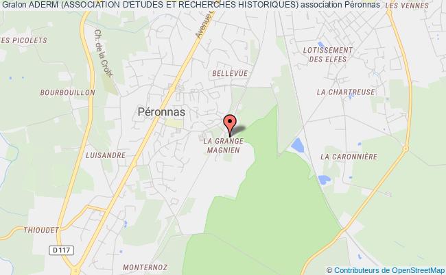 plan association Aderm (association D'etudes Et Recherches Historiques) Péronnas