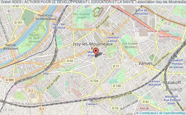 plan association Ades ( Actions Pour Le Developpement L Education Et La Sante ) Issy-les-Moulineaux