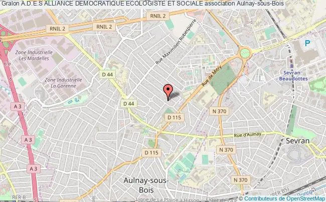 plan association A.d.e.s Alliance Democratique Ecologiste Et Sociale Aulnay-sous-Bois