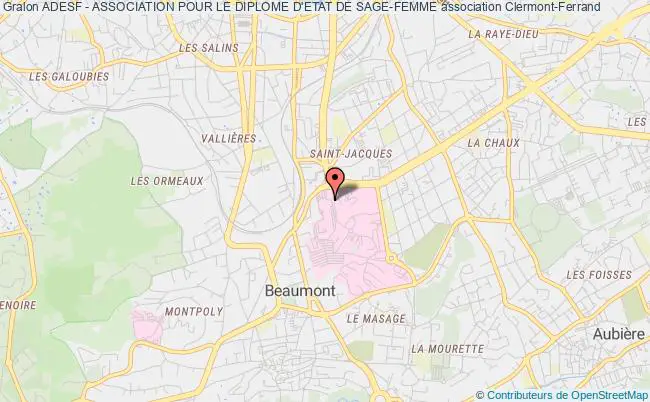 plan association Adesf - Association Pour Le Diplome D'etat De Sage-femme Clermont-Ferrand