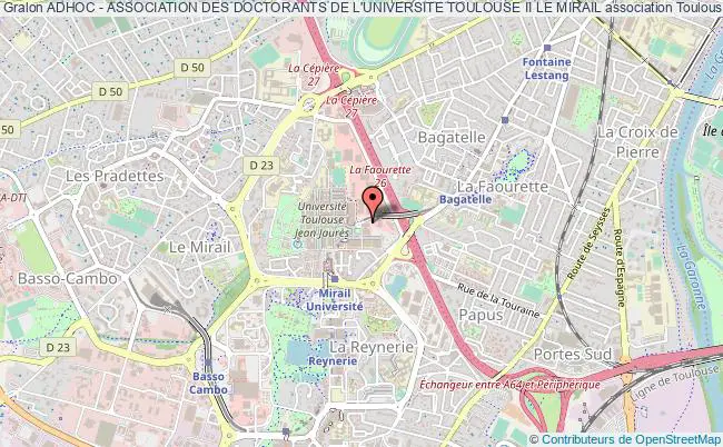 plan association Adhoc - Association Des Doctorants De L'universite Toulouse Ii Le Mirail Toulouse cedex 9