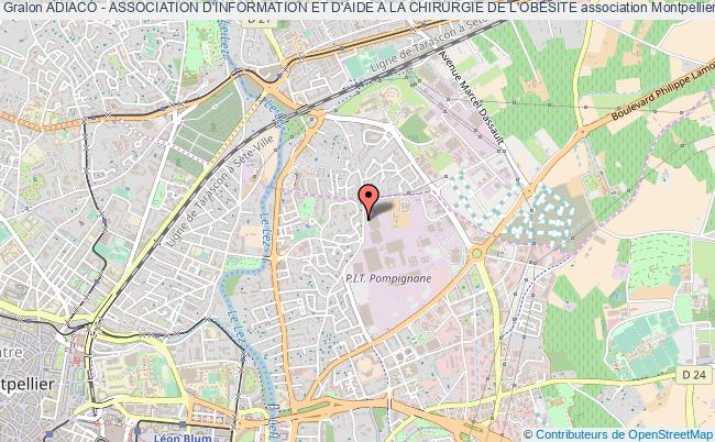 plan association Adiaco - Association D'information Et D'aide A La Chirurgie De L'obesite Montpellier