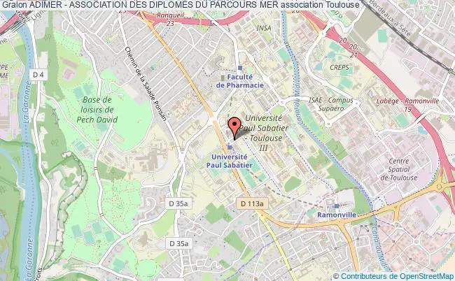 plan association Adimer - Association Des DiplomÉs Du Parcours Mer Toulouse