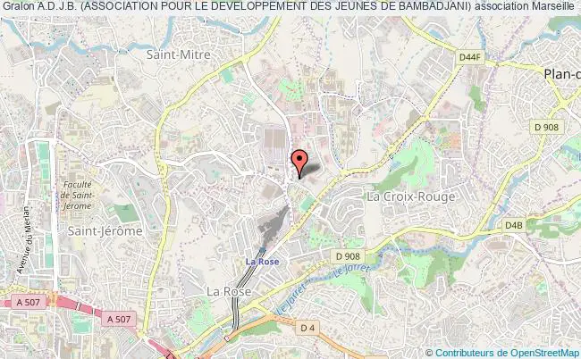 plan association A.d.j.b. (association Pour Le Developpement Des Jeunes De Bambadjani) Marseille 13e