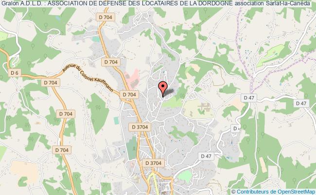 plan association A.d.l.d. : Association De Defense Des Locataires De La Dordogne Sarlat-la-Canéda