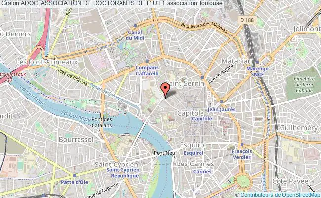 plan association Adoc, Association De Doctorants De L' Ut 1 Toulouse Cedex 9