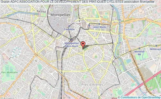 plan association Adpc Association Pour Le Developpement Des Pratiques Cyclistes Montpellier