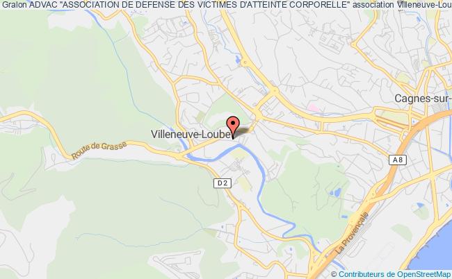 plan association Advac "association De Defense Des Victimes D'atteinte Corporelle" Villeneuve-Loubet