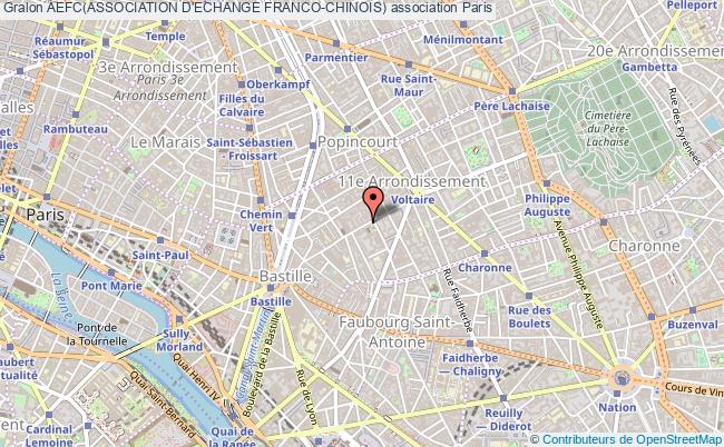 plan association Aefc(association D'echange Franco-chinois) Paris