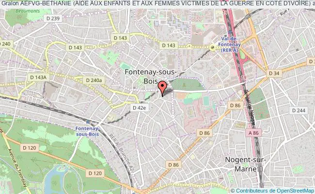plan association Aefvg-bethanie (aide Aux Enfants Et Aux Femmes Victimes De La Guerre En Cote D'ivoire) Fontenay-sous-Bois