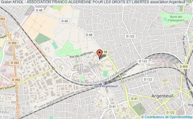 plan association Afadl - Association Franco-algerienne Pour Les Droits Et Libertes Argenteuil