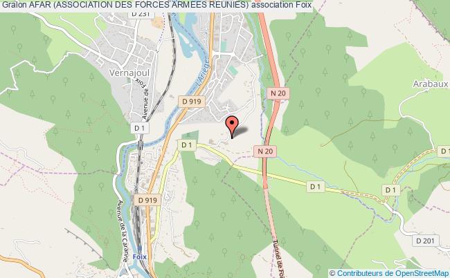 plan association Afar (association Des Forces Armees Reunies) Foix