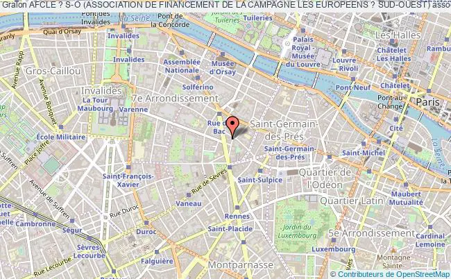 plan association Afcle ? S-o (association De Financement De La Campagne Les Europeens ? Sud-ouest) Paris