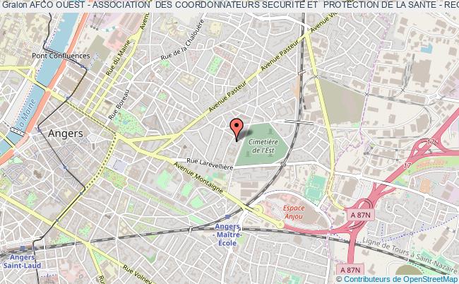 plan association Afco Ouest - Association  Des Coordonnateurs Securite Et  Protection De La Sante - Region Ouest Angers