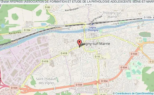 plan association Afepass (association De Formation Et Etude De La Pathologie Adolescente Seine-et-marne) Lagny-sur-Marne