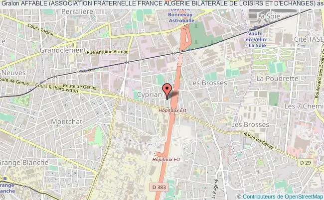 plan association Affable (association Fraternelle France Algerie Bilaterale De Loisirs Et D'echanges) Villeurbanne