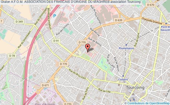 plan association A.f.o.m. Association Des Francais D'origine Du Maghreb Tourcoing