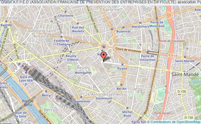 plan association A.f.p.e.d (association Francaise De Prevention Des Entreprises En Difficulte) Paris