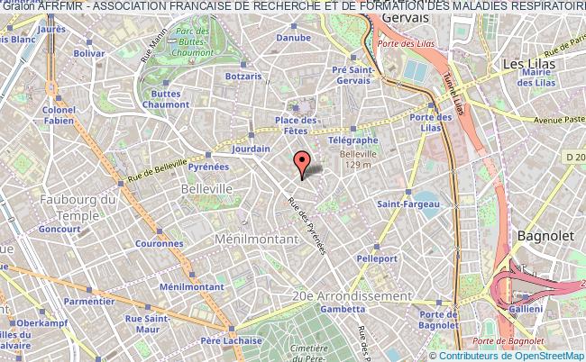 plan association Afrfmr - Association Francaise De Recherche Et De Formation Des Maladies Respiratoires Paris