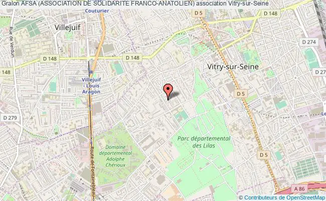 plan association Afsa (association De Solidarite Franco-anatolien) Vitry-sur-Seine