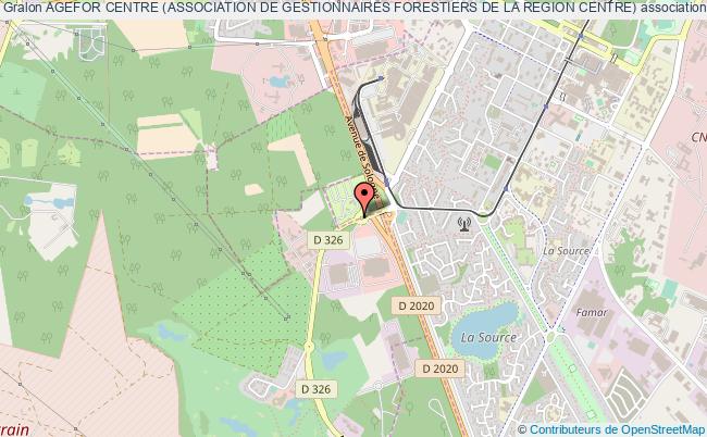 plan association Agefor Centre (association De Gestionnaires Forestiers De La Region Centre) Orléans cedex 2