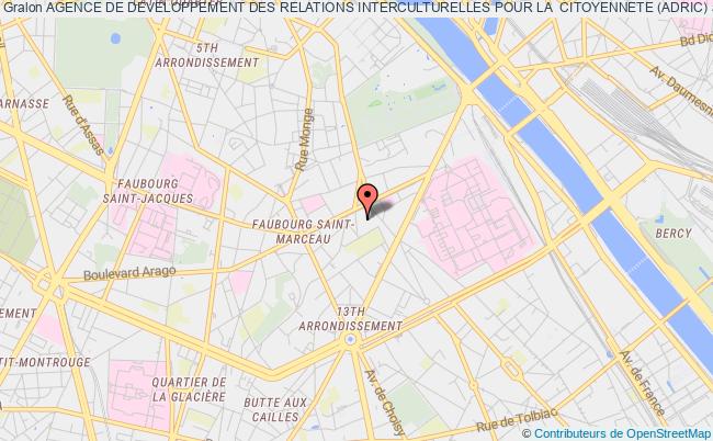 plan association Agence De Developpement Des Relations Interculturelles Pour La  Citoyennete (adric) Paris