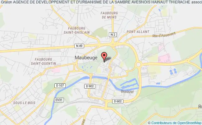 plan association Agence De Developpement Et D'urbanisme De La Sambre Avesnois Hainaut Thierache Maubeuge