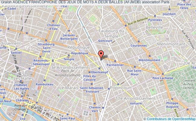 plan association Agence Francophone Des Jeux De Mots A Deux Balles (afjmdb) Paris