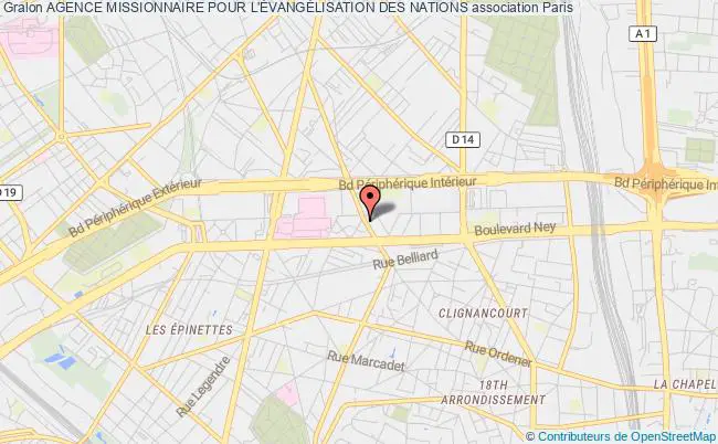 plan association Agence Missionnaire Pour L'ÉvangÉlisation Des Nations Paris