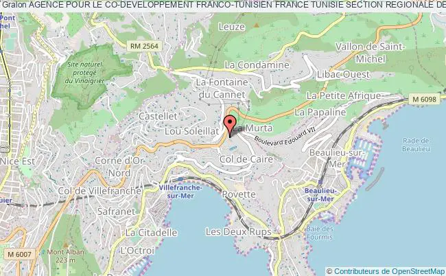 plan association Agence Pour Le Co-developpement Franco-tunisien France Tunisie Section Regionale De Nice Cote D' Azur (a C F T) Villefranche-sur-Mer